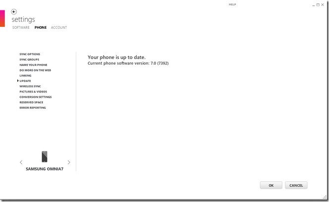 Update Menu Update Menu