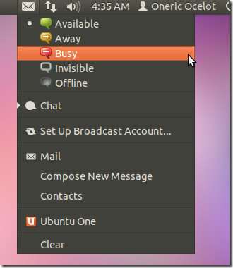 Message menu