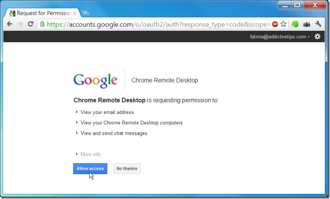 Chrome Remote Desktop BETA access Chrome Remote Desktop BETA access