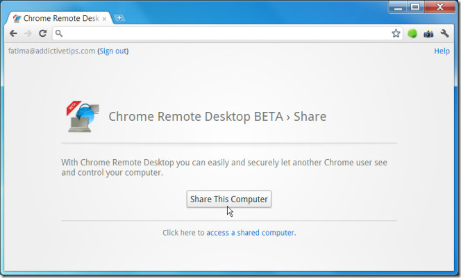 Chrome Remote Desktop BETA share Chrome Remote Desktop BETA share