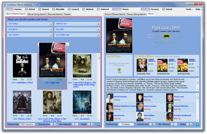 Coollector Movie Database Interface