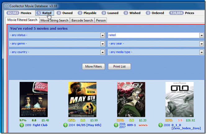 Coollector Movie Database Rated