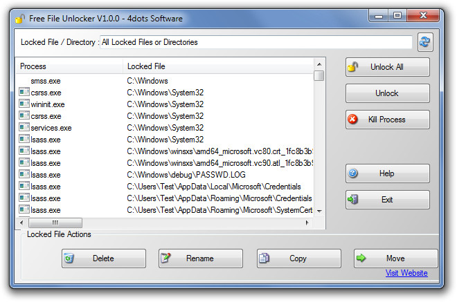 Free File Unlocker V1.0.0 - 4dots Software Free File Unlocker V1.0.0 - 4dots Software