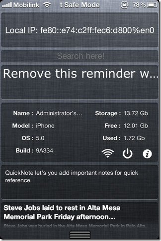 iOS 5 Notification Center Widgets