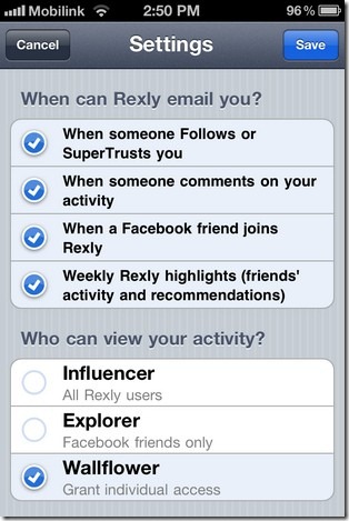 Rexly Settings