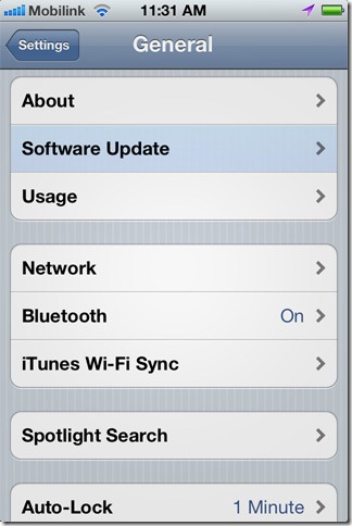 iOS 5 Over the Air Software Update