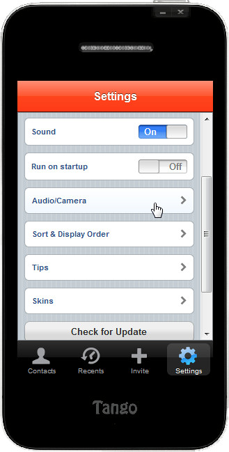 Tango-Settings Tango-Settings