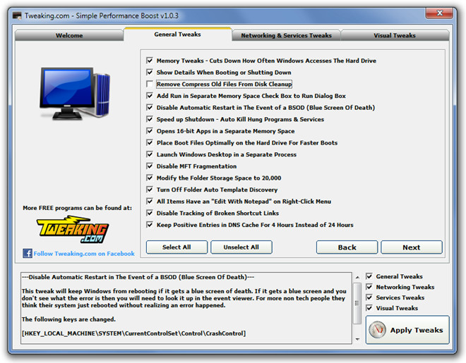 Tweaking.com - Simple Performance Boost General Tweaks