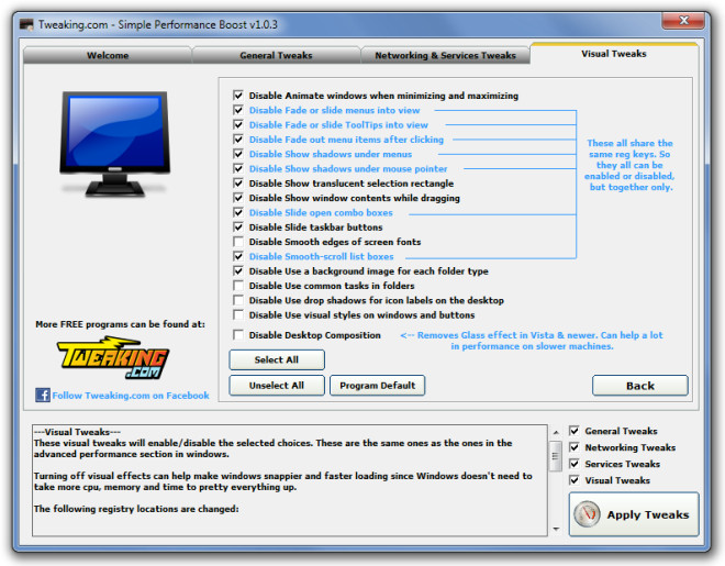 Tweaking.com - Simple Performance Boost Visual Tweaks
