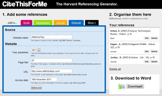 CiteThisForMe: Quickly Generate Harvard Referencing Style