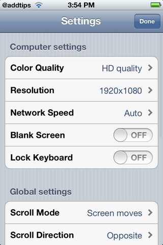 LogMeIn iOS View Settings