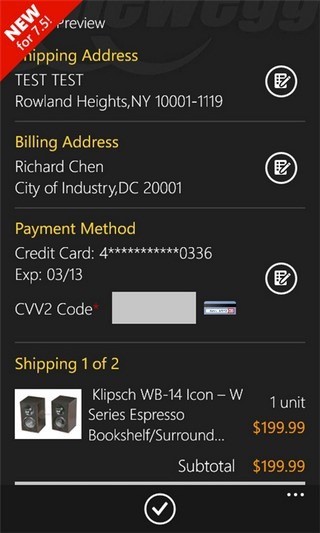 Newegg WP7 Shipping Newegg WP7 Shipping