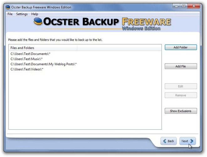 Ocster Backup Freeware Windows Edition - Data Ocster Backup Freeware Windows Edition - Data