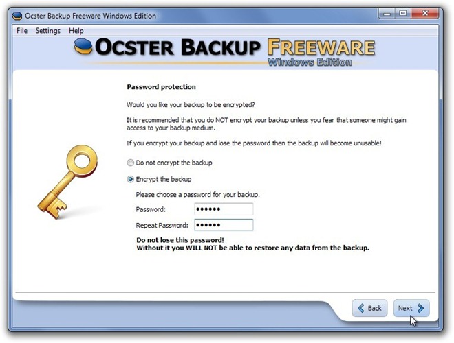 Ocster Backup Freeware Windows Edition - Encrpyt Ocster Backup Freeware Windows Edition - Encrpyt