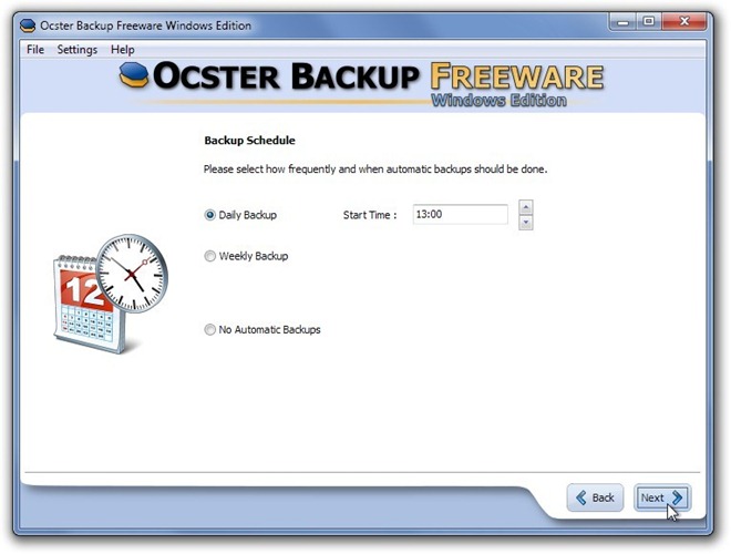 Ocster Backup Freeware Windows Edition - Schedule Ocster Backup Freeware Windows Edition - Schedule