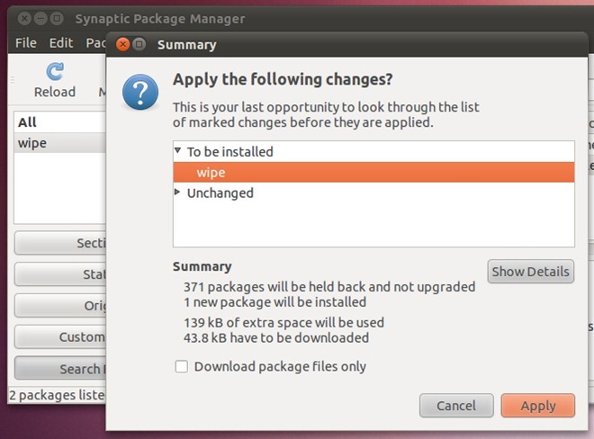 Screenshot check wipe install Screenshot check wipe install