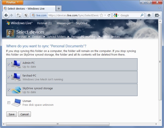 Select devices - Windows Live - Mozilla Firefox Select devices - Windows Live - Mozilla Firefox
