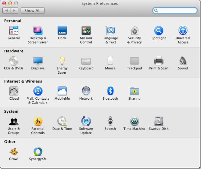 System Preferences System Preferences