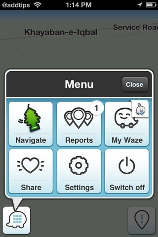 Waze Menu Waze Menu