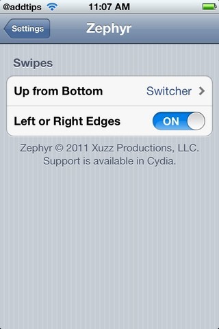Zephyr Settings Zephyr Settings