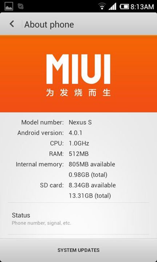 MIUI ICS For Nexus S image