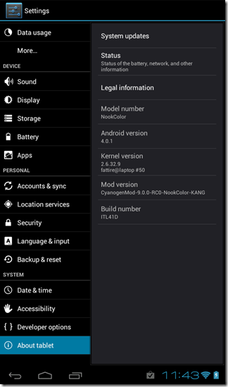 CM9 ICS Nook Color image