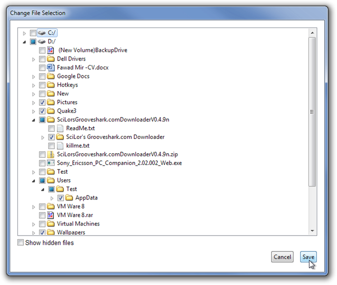 Change File Selection Change File Selection