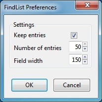 Findlist options