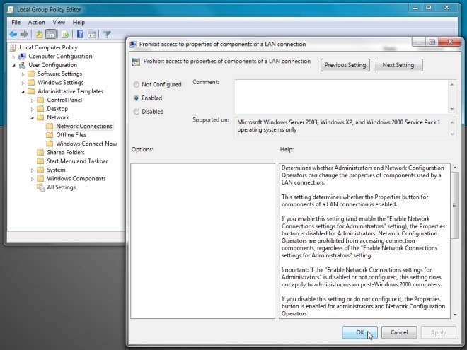 enable local group 2 enable local group 2