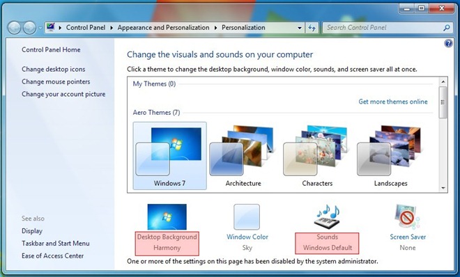 Restrict User Access & Enforce Windows 7 Personalization Settings Restrict User Access & Enforce Windows 7 Personalization Settings