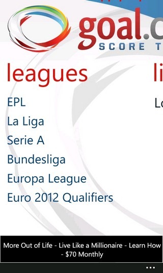 Goal.com WP7 Home Goal.com WP7 Home