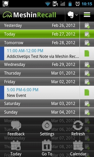 Meshin Recall Lets You Tag Evernote Notes To Calendar Events Android 
