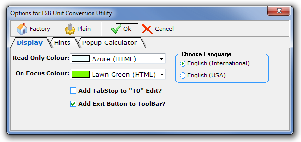 Options for ESB Unit Conversion Utility