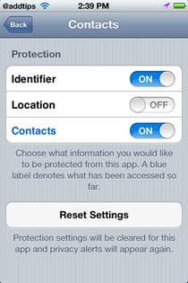 Protect My Privacy Settings