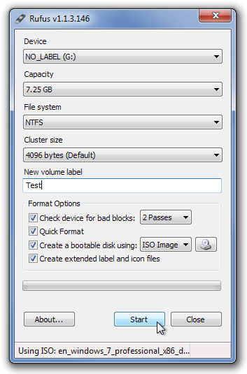create bootable usb windows 7 disk image