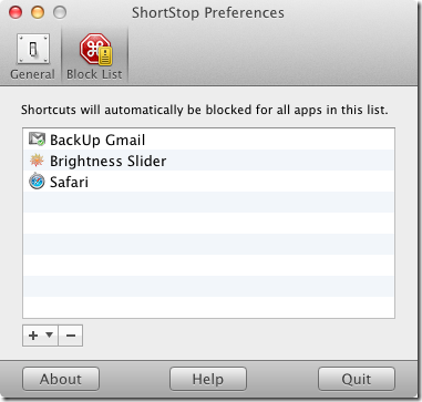 ShortStop block list ShortStop block list