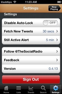 Social Radio Settings