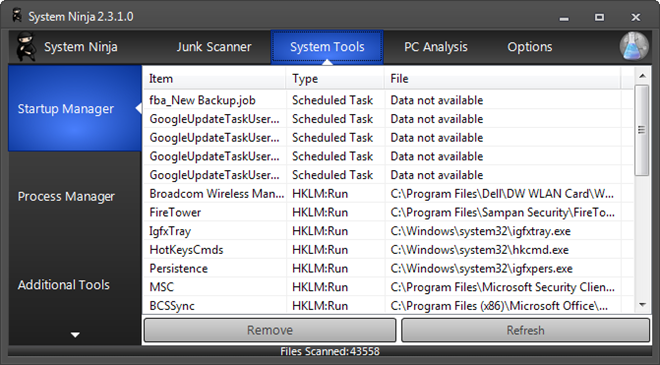 System Ninja Startup Manager