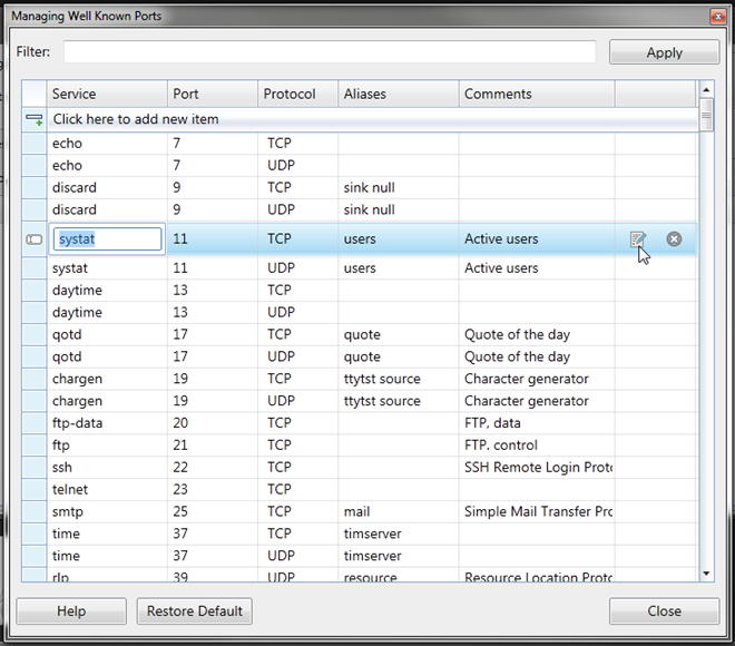 manage known ports manage known ports