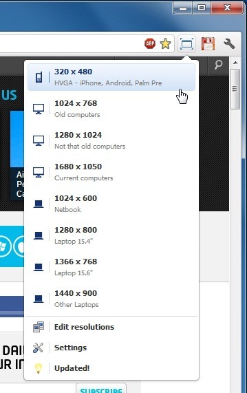 screen resolution extension for chrome