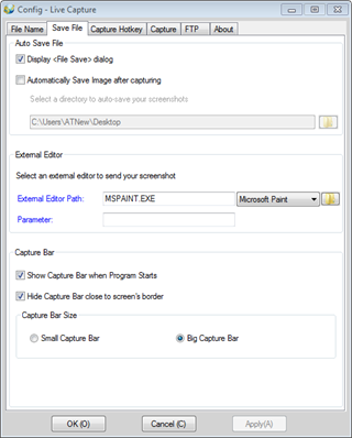 Config - Live Capture - Save to Config - Live Capture - Save to