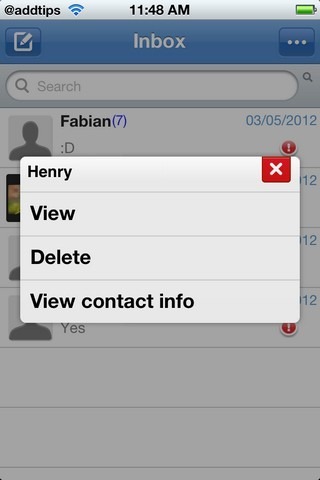 HandcentSMS Action Menu