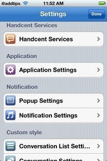 HandcentSMS Settings
