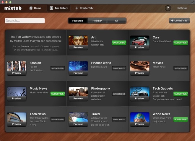 Mixtab tab gallery Mixtab tab gallery