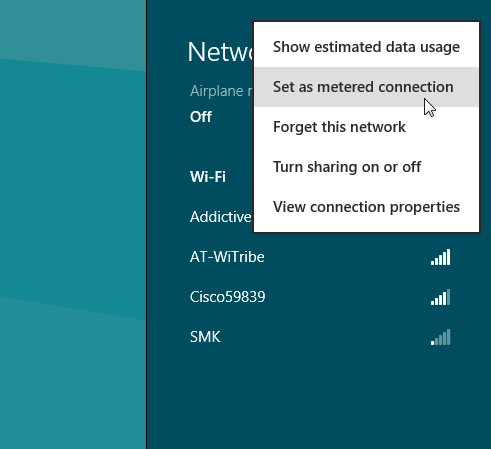 Network Settings Right Click