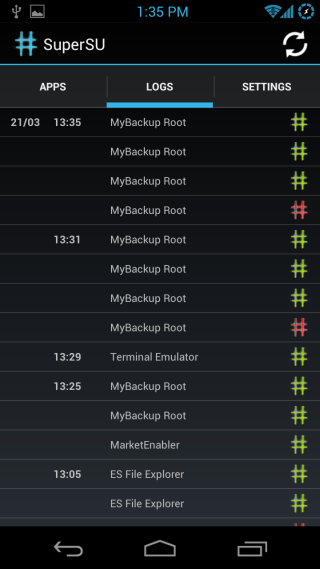 SuperSU Android Logs SuperSU Android Logs