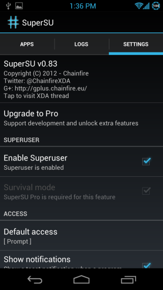 SuperSU Android Settings SuperSU Android Settings
