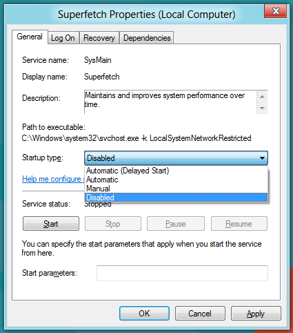 Superfetch properties Superfetch properties