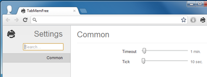 TabMemFree Options TabMemFree Options