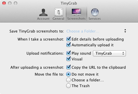 Tiny Grab preferences Tiny Grab preferences